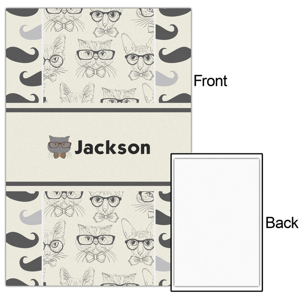 Hipster Cats & Mustache 24x36 - Matte Poster - Front & Back