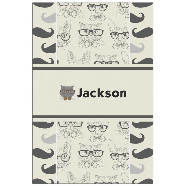 Custom Hipster Cats & Mustache Poster - Matte - 24x36 (Personalized)