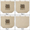Hipster Cats & Mustache 3 Reusable Cotton Grocery Bags - Front & Back View