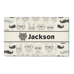 Hipster Cats & Mustache 3' x 5' Indoor Area Rug (Personalized)
