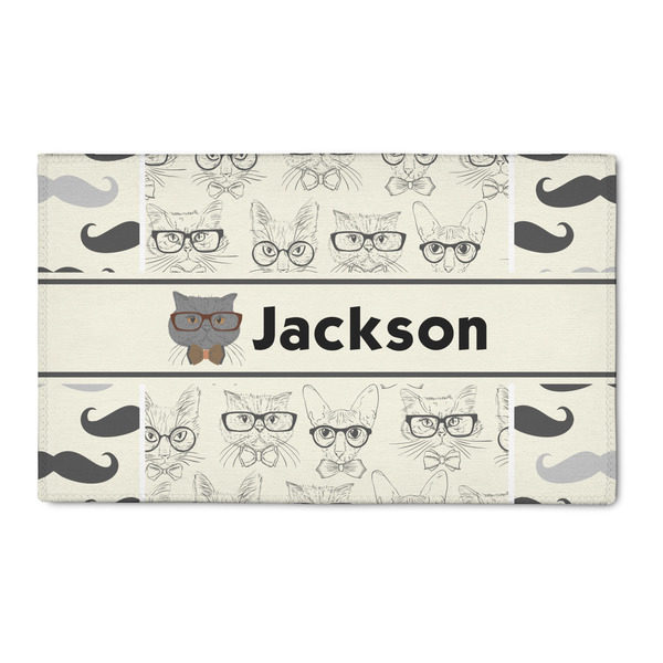 Custom Hipster Cats & Mustache 3' x 5' Indoor Area Rug (Personalized)