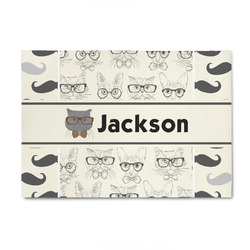 Hipster Cats & Mustache 4' x 6' Indoor Area Rug (Personalized)