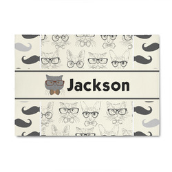 Hipster Cats & Mustache 4' x 6' Patio Rug (Personalized)