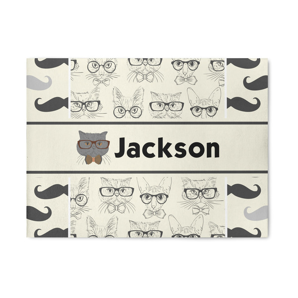 Custom Hipster Cats & Mustache 5' x 7' Indoor Area Rug (Personalized)