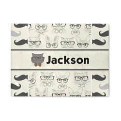 Hipster Cats & Mustache 5' x 7' Patio Rug (Personalized)