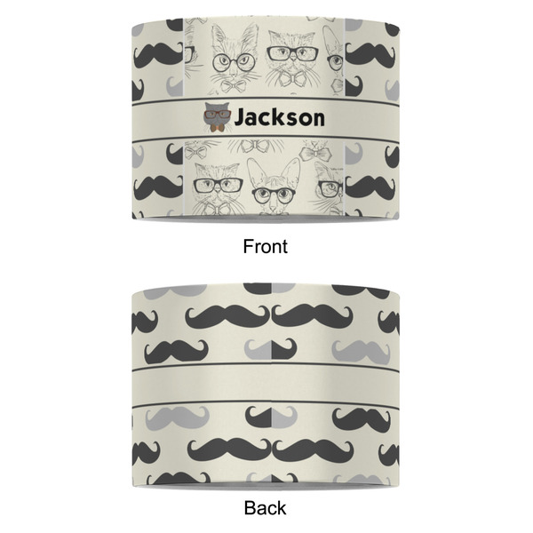 Hipster Cats & Mustache 8" Drum Lampshade - APPROVAL (Fabric)