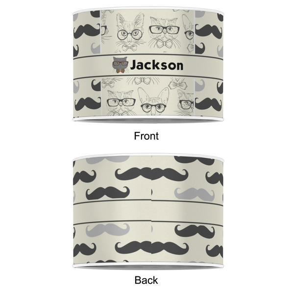 Hipster Cats & Mustache 8" Drum Lampshade - APPROVAL (Poly Film)
