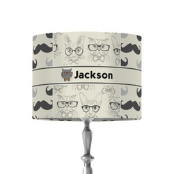 Hipster Cats & Mustache 8" Drum Lamp Shade - Fabric (Personalized)