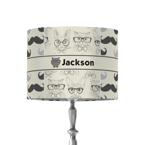 Custom Hipster Cats & Mustache 8" Drum Lamp Shade - Fabric (Personalized)
