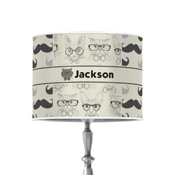 Hipster Cats & Mustache 8" Drum Lamp Shade - Poly-film (Personalized)