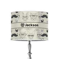 Hipster Cats & Mustache 8" Drum Lamp Shade - Poly-film (Personalized)