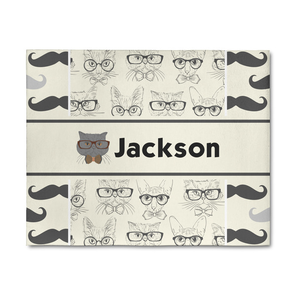 Custom Hipster Cats & Mustache 8' x 10' Indoor Area Rug (Personalized)