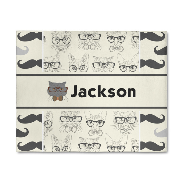 Custom Hipster Cats & Mustache 8' x 10' Patio Rug (Personalized)