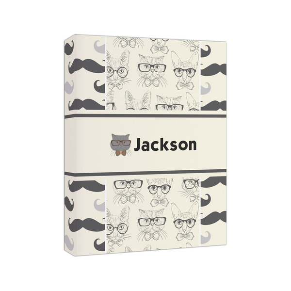 Hipster Cats & Mustache 8x10 - Canvas Print - Angled View