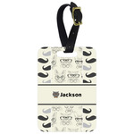 Hipster Cats & Mustache Metal Luggage Tag w/ Name or Text
