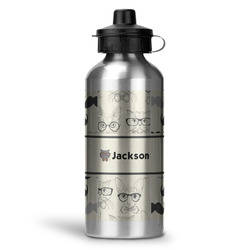 Hipster Cats & Mustache Water Bottle - Aluminum - 20 oz (Personalized)