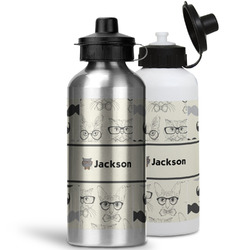 Hipster Cats & Mustache Water Bottles - 20 oz - Aluminum (Personalized)