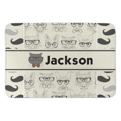 Hipster Cats & Mustache Anti-Fatigue Kitchen Mat (Personalized)
