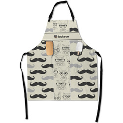 Hipster Cats & Mustache Apron With Pockets w/ Name or Text