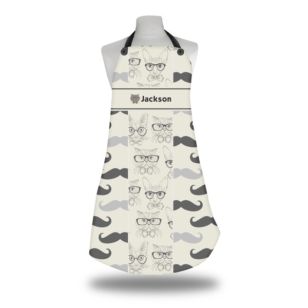 Custom Hipster Cats & Mustache Apron w/ Name or Text