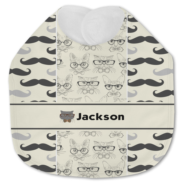 Hipster Cats & Mustache Baby Bib - AFT closed