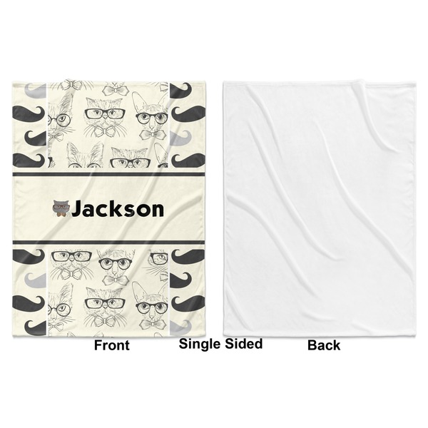 Hipster Cats & Mustache Baby Blanket (Single Side - Printed Front, White Back)
