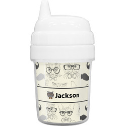 Hipster Cats & Mustache Baby Sippy Cup (Personalized)