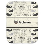 Hipster Cats & Mustache Baby Swaddling Blanket (Personalized)