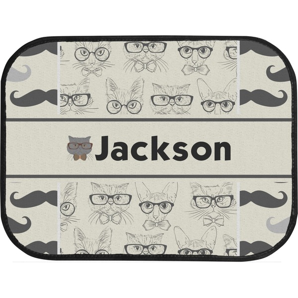 Hipster Cats & Mustache Back Seat Car Mat