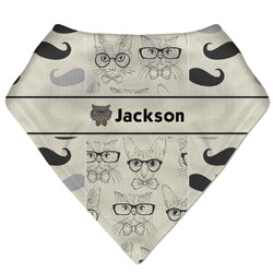 Hipster Cats & Mustache Bandana Bib (Personalized)