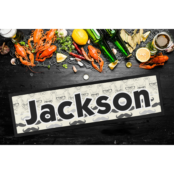 Hipster Cats & Mustache Bar Mat - Large - LIFESTYLE