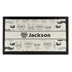 Hipster Cats & Mustache Bar Mat - Small (Personalized)