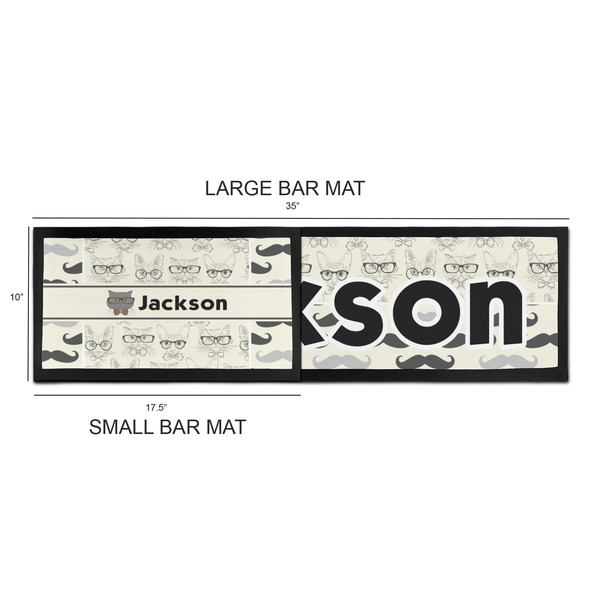 Hipster Cats & Mustache Bar Mats - Sizing Chart