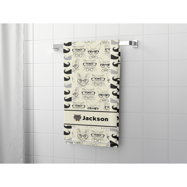 Hipster Cats & Mustache Bath Towel - LIFESTYLE