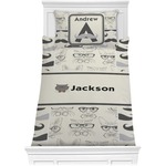 Hipster Cats & Mustache Comforter Set - Twin (Personalized)