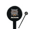 Hipster Cats & Mustache Black Plastic 7" Stir Stick - Round - Closeup