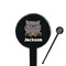 Hipster Cats & Mustache 7" Round Plastic Stir Sticks - Black - Single Sided (Personalized)