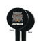 Hipster Cats & Mustache Black Plastic 7" Stir Stick - Single Sided - Round - Front & Back