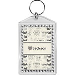 Hipster Cats & Mustache Bling Keychain (Personalized)