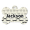 Hipster Cats & Mustache Bone Shaped Dog ID Tag - Large - Front