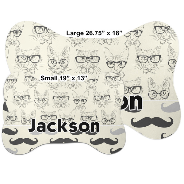 Hipster Cats & Mustache Bone Shaped Mat Comparison