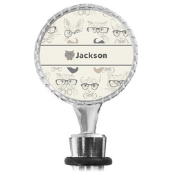 Hipster Cats & Mustache Wine Bottle Stopper (Personalized)