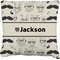 Hipster Cats & Mustache Faux-Linen Throw Pillow 20" (Personalized)