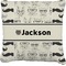 Hipster Cats & Mustache Faux-Linen Throw Pillow 26" (Personalized)