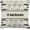 Hipster Cats & Mustache Burlap Pillow (Personalized)