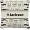 Hipster Cats & Mustache Faux-Linen Throw Pillow (Personalized)