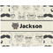 Hipster Cats & Mustache Woven Fabric Placemat - Twill w/ Name or Text