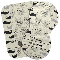 Hipster Cats & Mustache Burp Cloth (Personalized)