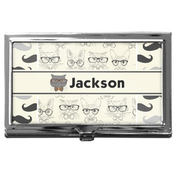 Hipster Cats & Mustache Business Card Case