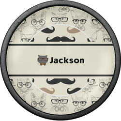 Hipster Cats & Mustache Cabinet Knob (Black) (Personalized)